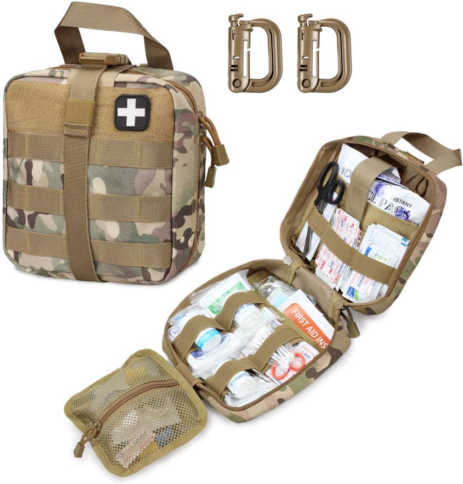 Bolsa médica militar de primeiros socorros camuflada com emblema da cruz vermelha