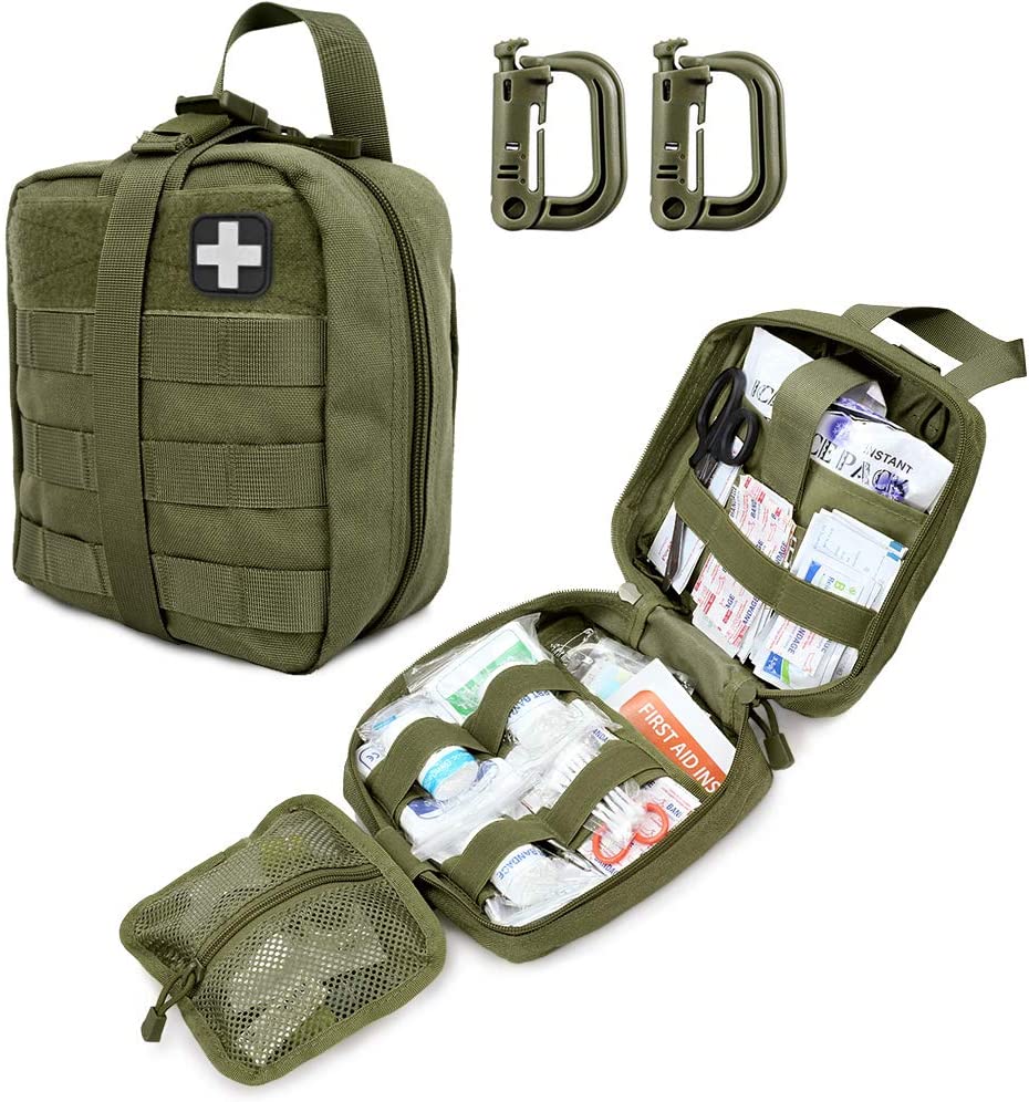 Bolsa médica militar verde tática de primeiros socorros inclui emblema da cruz vermelha